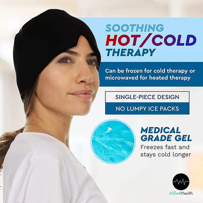 Migraine Gel Cold Ice Head Wrap Pack Headache Relief Hat Compress Face Mask