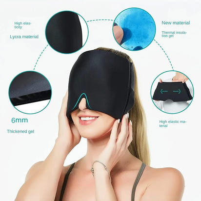 Migraine Gel Cold Ice Head Wrap Pack Headache Relief Hat Compress Face Mask