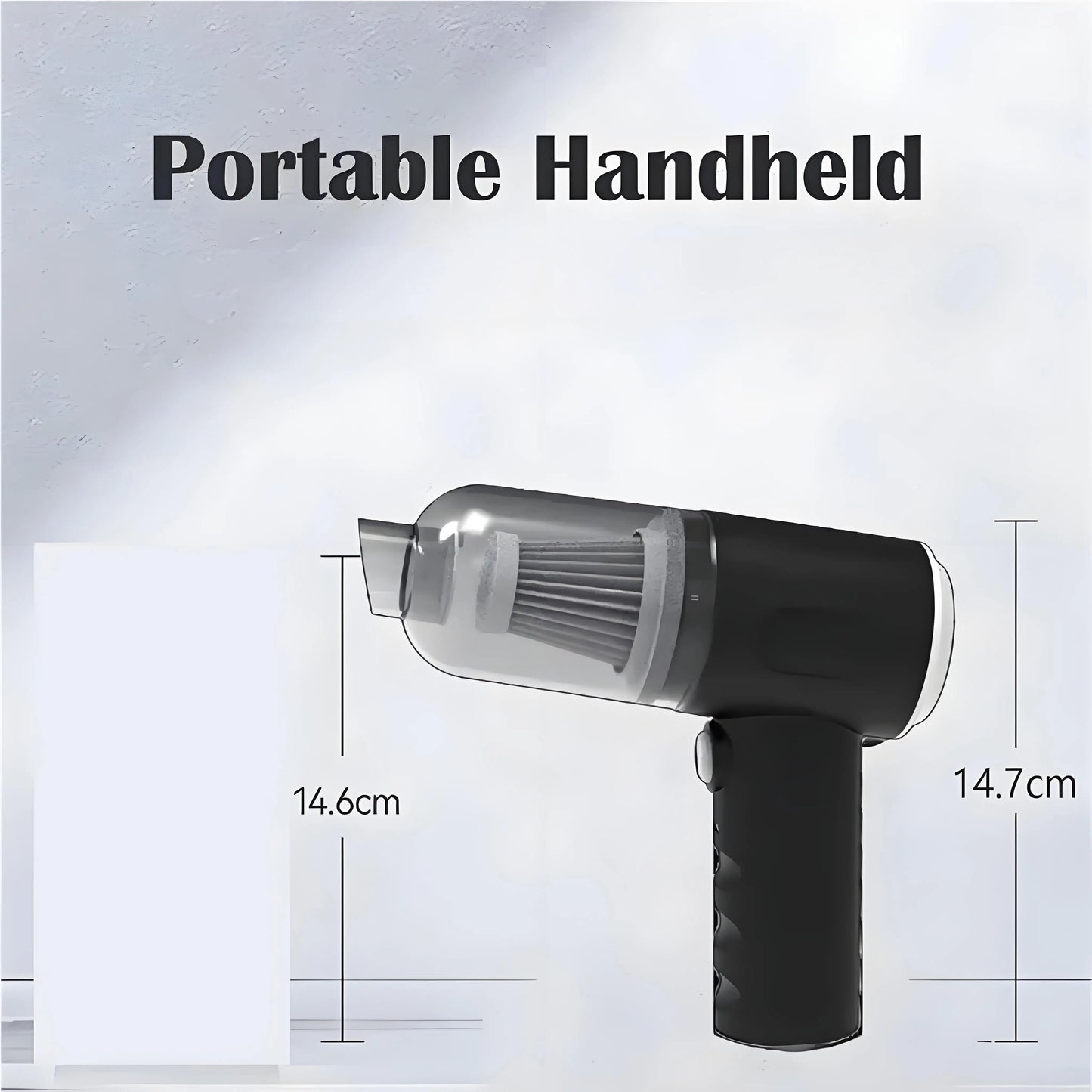 Cordless Compact Car Vacuum Cleaner with Wireless Charging, Dual Suction & Blowing for High-Power Interior Detailing